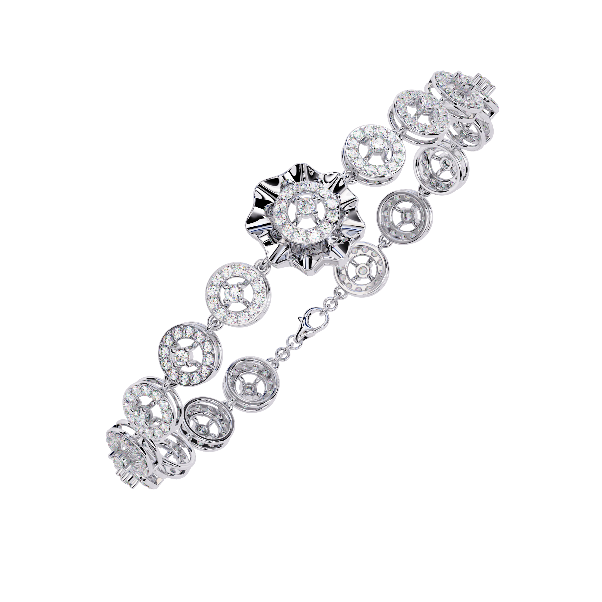 Solitairekart 2.16ct Eternity Link Natural Diamond Bracelet-HI Color, VS-SI Clarity